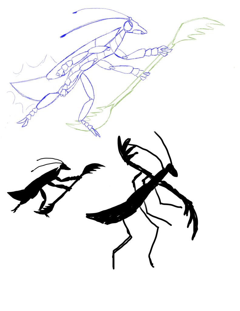 Sketch and silhouette experimentation done in Procreate